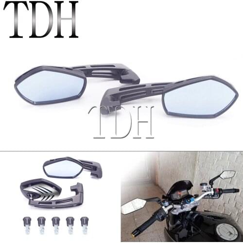 Universal 1 Pair Silver Motorcycle Left Right Side Rearview Mirror 10mm 8mm For Yamaha Honda ATV Cruiser Street Bike Chopper