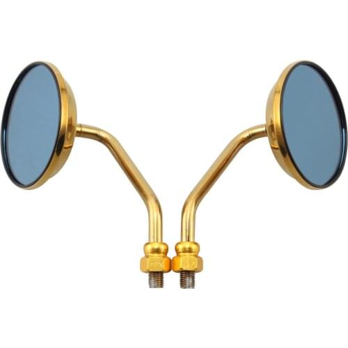 Motorbike Mirror 10mm Round Rearview Handlebar Mount Side View Mirrors For Scooter E-Bike Universal Burnt Titanium