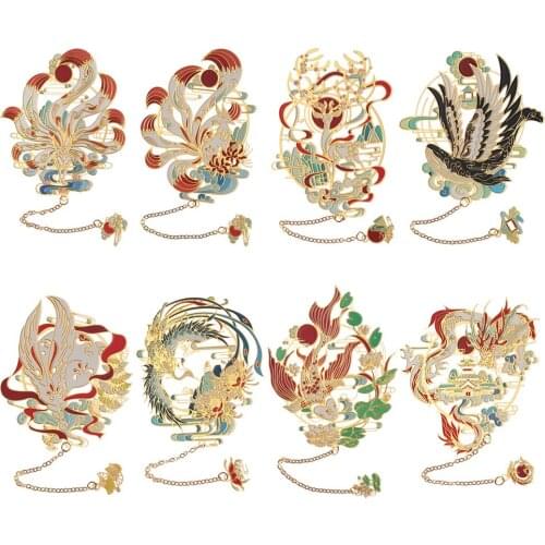 1PC Tassel Pendant Brass Bookmark Chinese style Metal Book Clip Pagination Mark Stationery Student Gift School Office Supplies