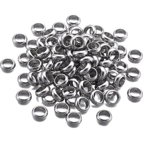 100pcs Stainless Steel Bead Spacers Ring Metal Findings for DIY Jewelry Bracelet Necklace Making Accessories 4mm 5mm 6mm 7mm 8mm