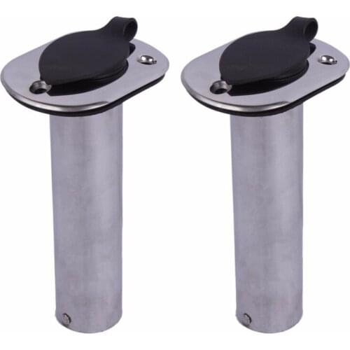 2PCS Flush Mount Stainless Steel fishing Rod Holders - 90 Degree Exquisite