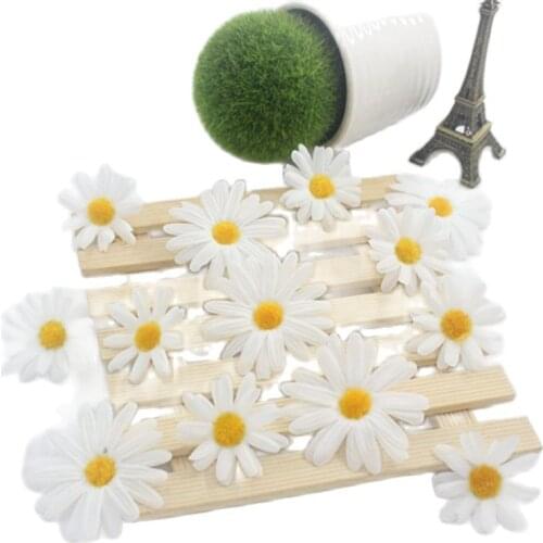 5 pcs Silk Artificial Flowers Daisy Flower Head Handmade DIY Mini wedding decoration Craft Gift box fake flower Home Decor