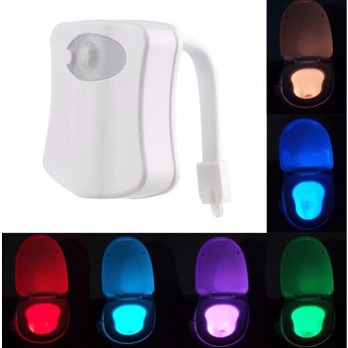 Bathroom 8 Colors Body Sensing Motion Sensor Automatic LED Night Light Toilet Bowl Bathroom Lamp Bathroom Accessories Set