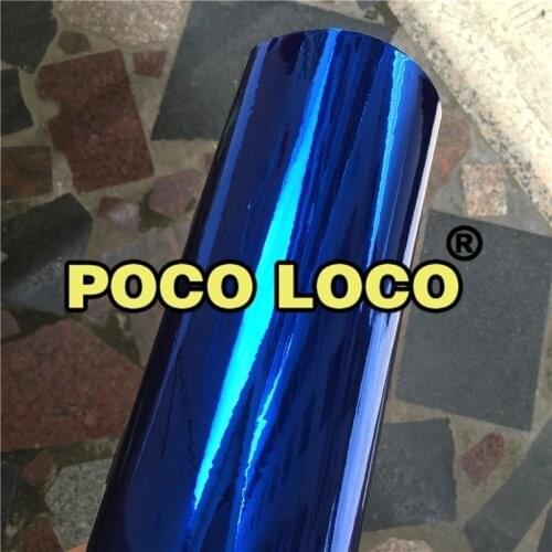 Car Wrap Vinyl Film Deep Blue Mirror Chrome Car Sticker Stretchable Material Easy To Install Wrap