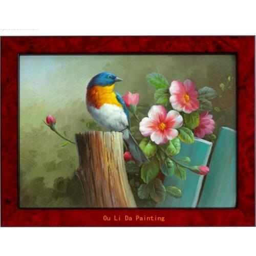 Free shipping classical flower bird landscape canvas prints oil painting on canvas home wall art decoration frameless picture