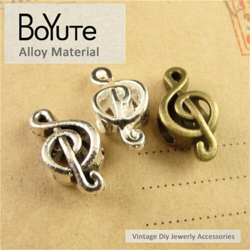 BoYuTe (50 Pieces/Lot) 18*9MM 3 Colors Zinc Alloy Materials Vintage Style Music Beads for Jewelry Making