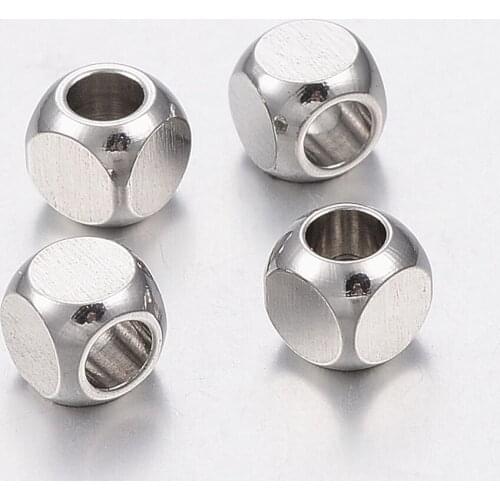 304 Stainless Steel Square Spacer Beads Scattered Beads Handmade Accessories String Beads Materials DIY Ornament Accessories