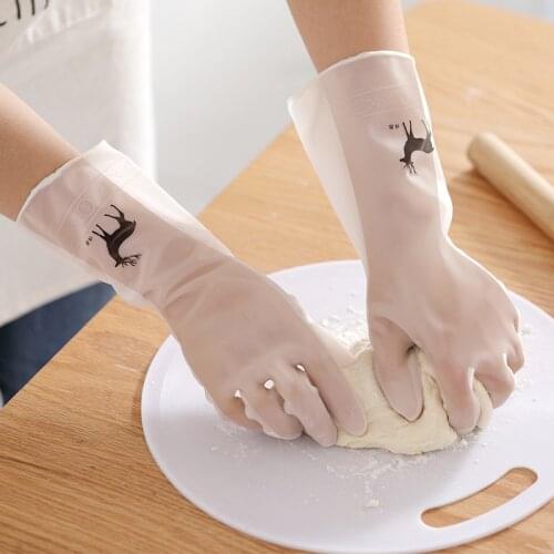 Household antiskid rubber gloves kitchen washing dishes latex gloves household washing dishes washing clothes waterproof gloves