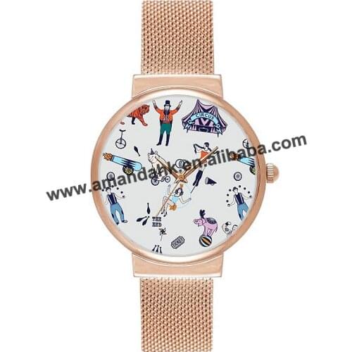 New fashion alloy belt watchband cute scrawl quartz watch female form watch hot sale women men watches