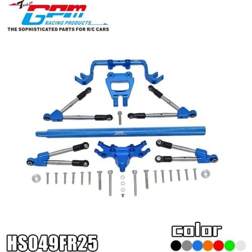 CNC machined aluminum alloy front and rear anti-roll rod Fixed seat Middle support frame set for TRAXXAS-1/10 4WD HOSS 4X4 VXL