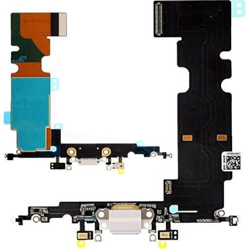 1pcs Charging Port Flex Cable for iPhone 8G 4.7" 8 Plus 5.5" black white gold USB Dock Connector Charger Microphone Repair parts