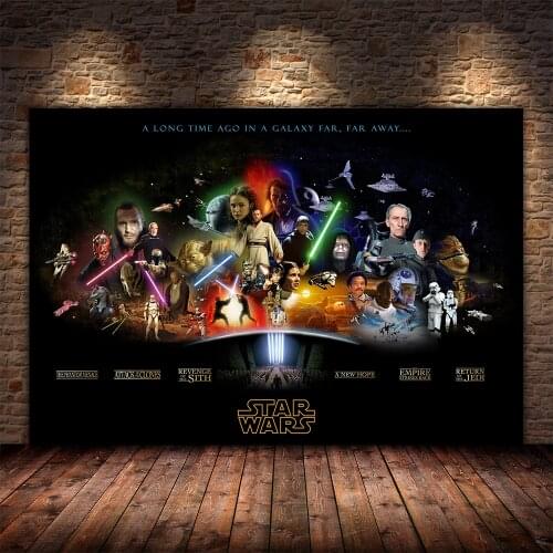 Disney Wall Art Star Wars All Episodes Canvas Painting Superheroes Movie Posters and Prints Pictures Living Room Decor