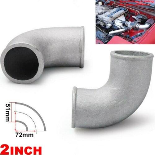 2" 51mm Car Auto Cast Aluminum Elbow Exhaust Pipe 90 Degree Turbo Tight Bend