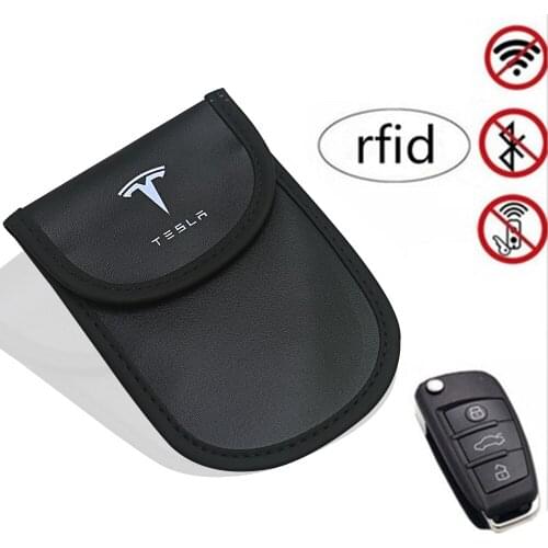 Leather Car keys case bales shielding signal for tesla model 3 model X model s model Y Car Accessories