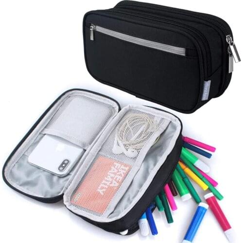 Multi-color double-layer large-capacity cloth pencil case bag creative pencil case bag school office stationery