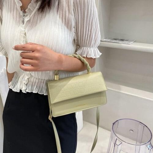 Fashion Women PU Leather Stone Pattern Shoulder Crossbody Messenger Bag Casual Ladies Pure Color Small Flap Purse Handbags