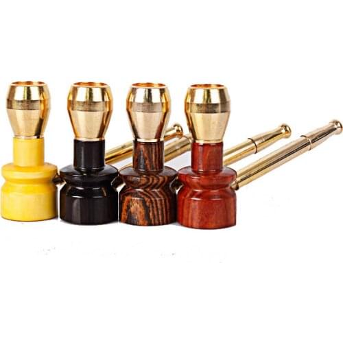 Fashion Wood Metal Pipe Straight Style Tobacco Pipe Portable Smoking Pipes Best Gift Smoking Accessories Narguile