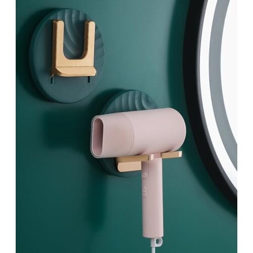 Wall Mounted Hair Dryer Holder Folding Storage Rack Shelf Storage Organizer Home Bathroom Accessories