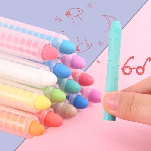 3/6/12 Colors Non Toxic Water Soluble Chalk Drawing Painting Dust-free Chalks for Teacher Children Stationery School Supplies