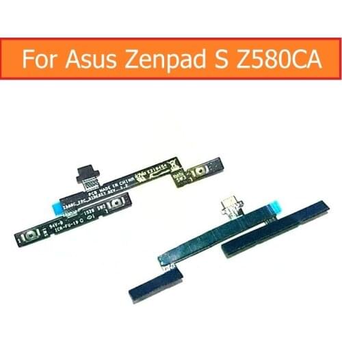 Genuine switch control Power Button Flex cable For Asus Zenpad S Z580 Z580CA 8" volume button flex cable side key connector part