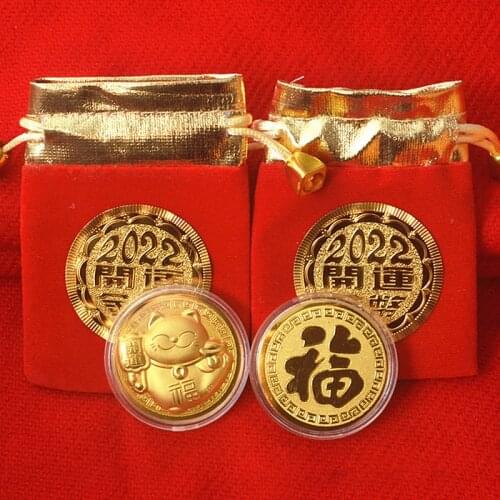 2022 Chinese New Year Year the Tiger Original Commemorative Coin Zodiac Year of the Tiger Decorative Medallion Crafts Collection