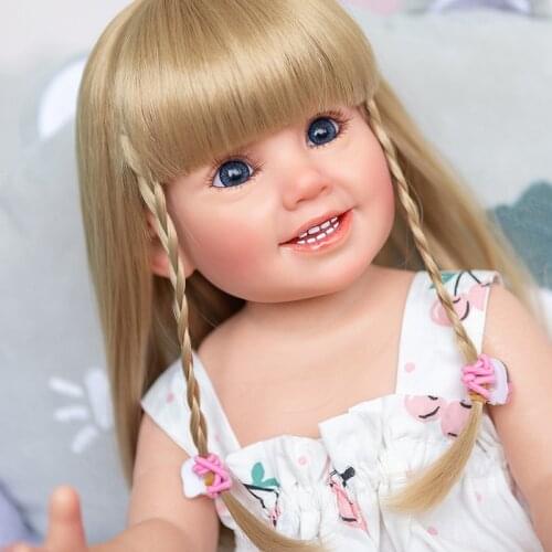 Full Body Silicone Toddler Girl 55CM Cammi Face Popular Doll Hand-Detailed Painting Waterproof Reborn Baby Toys for Girl