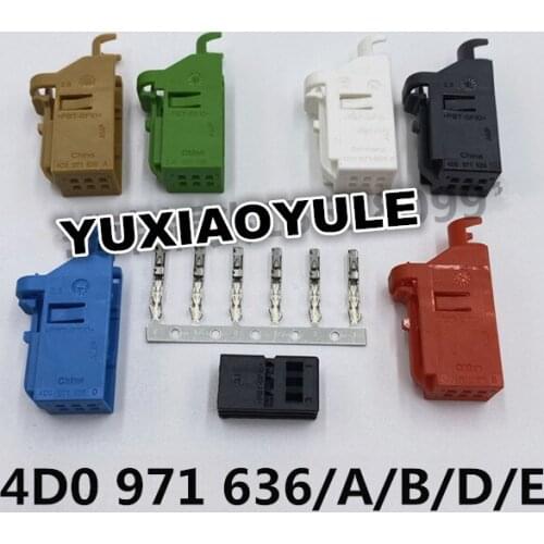 1/5pcs/lot TE 6 Pin/Way Car Tire Pressure Alarm Plug Connector For VW Golf CC Jatta Skoda Fabia Audi A3 A4 4D0 971 636