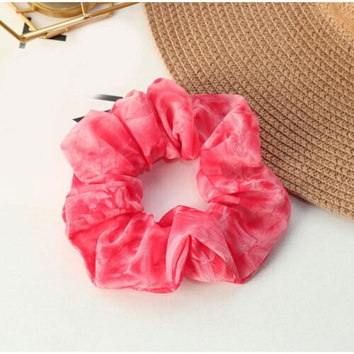 Chiffon Ponytail Holder Hair Tie Floral Scrunchies Soft Flower Print Hair Rope Elastic Hair Rubber Band Sweet Hair Accessories