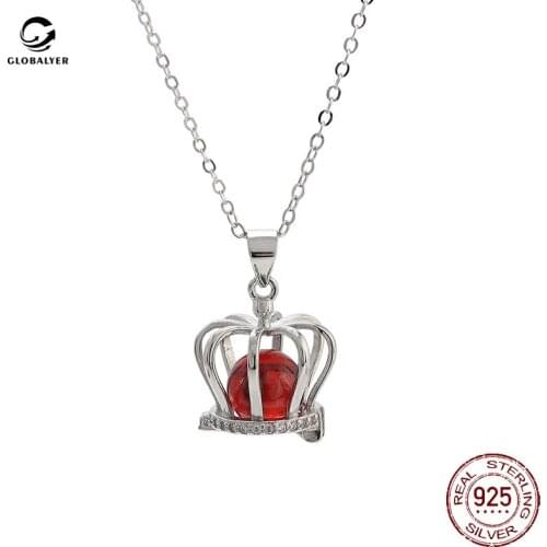 S925 Silver Ball Cage Pendant DIY Pearl Accessories Pendant Magic box buckle Silver jewelry Ladies accessories Free shipping 718