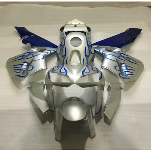 Blue flames silver Fairing Kit for HONDA CBR600RR 05 06 CBR 600RR F5 2005 2006 CBR600 ABS Motorcycle Fairings set+7gifts HX05