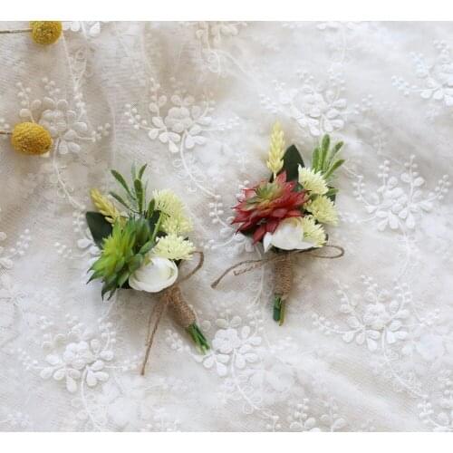 10pcs/lot Wedding Corsages Boutonniere Groom Wedding Flowers Brooch Flowers