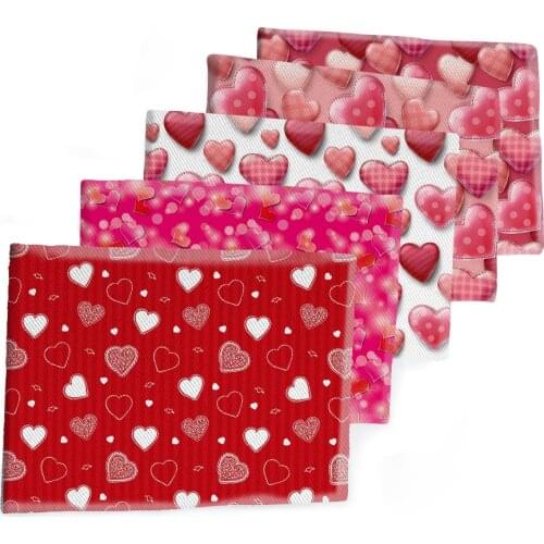 50*145CM Fabric Valentines Day Sweet Love Printed Polyester Cotton Twill Fabric Patchwor Printed