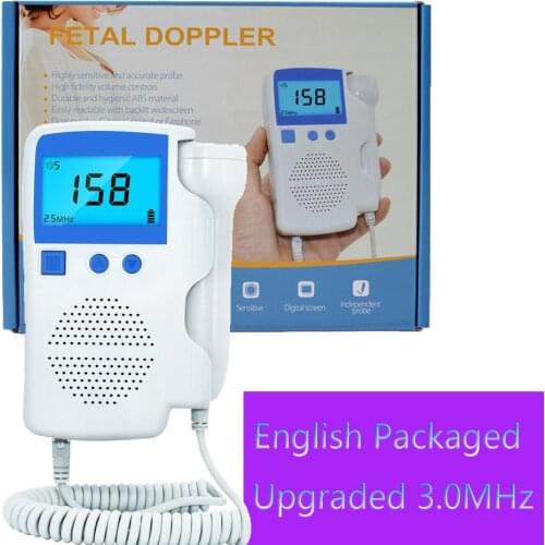 3.0MHz Ultrasound Doppler Fetal Heart rate Monitor for Home use Pregnancy Baby Fetal Sound Heart Rate Pocket Doppler