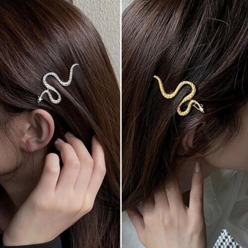 Punk Simple Hairpins Snake Animals Gold Metal Hairpins Hair Clips For Women Wedding Headpiece Hairgrips Hair Accessories