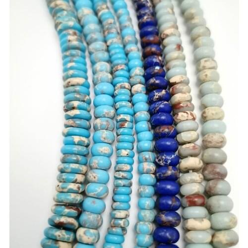 Green Stone Shoushan Stone Snakeskin Blue Stone Septum Beads For Jewelry Making 4X6/5X8/3X10mm Pick Size 15inches Diy Necklace