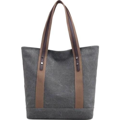 Canvas Bags Women Fashion Simple New All-match Commuter Ladies Bag 2020 Spring Casual Handbags Large Capacity Leisure Travel Bag