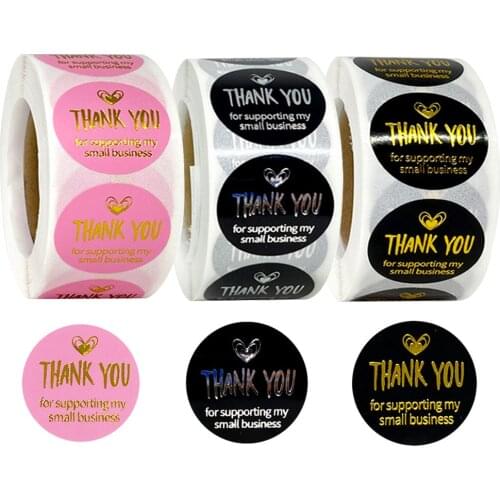 100-500pcs Thank You Stickers For Seal Labels Gift Packaging Stickers Birthday Party Offer Stationery Sticker