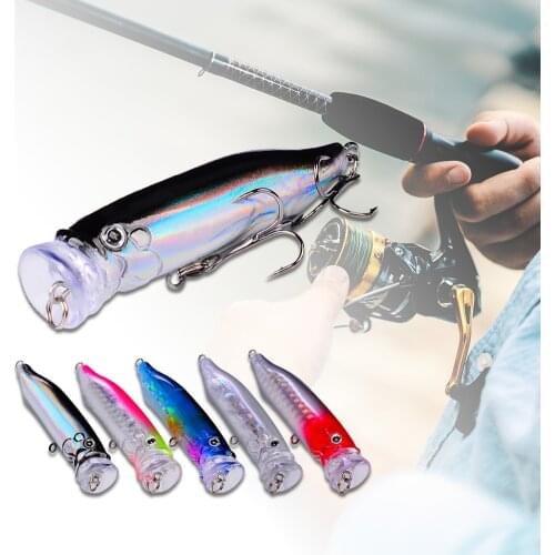 2.75in Fishing Popper Topwater Lure(0.33oz) with Two 6# Treble Hooks Simulation fishing bait fishing accessories New Hot