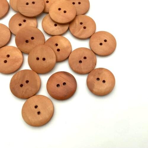 30PCS 23mm 2 Hole Round Bread Type Wooden Buttons Sewing Scrapbook Clothing Crafts Gift Sweaters Handwork Home DIY Accessories