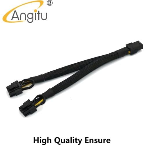 Angitu Mining PCI-E 6pin to Dual 8Pin 6+2Pin Splitter Cable Graphics Card PCIE PCI Express 18AWG 5pcs/lot