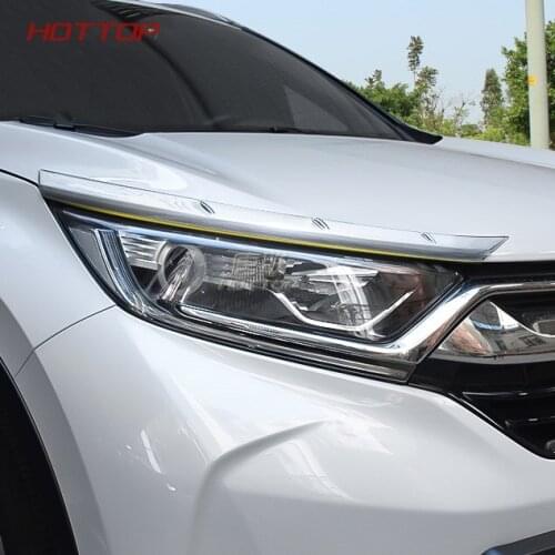 Car Accessories ABS Chrome Exteriror Front Headlight Eyebrow Eyelid Cap Sticker Trim FIT For Honda CRV CR-V 2017 2018