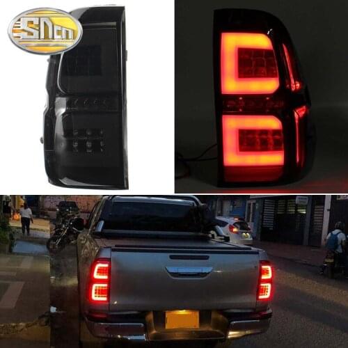 Car LED Taillight Tail Light For Toyota Hilux Revo 2015 - 2020 Rear Running Lamp + Brake Light + Reverse + Dynamic Turn Signal