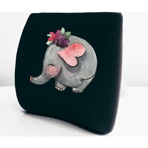 Custog Memory Foam Visco Waist Support Back Pillow For Car Seat Health Care Pad Orthopedic Elephant