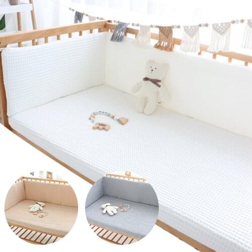 200CM Baby Bed Thicken Bumper One-piece Crib Around Cushion Cot Washable Anti-collision Protector Pillows Newborns Room Decor