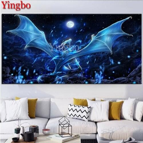 DIY Diamond Painting Fantasy art blue dragon Full Drill Square Round Handmade Gift Diamond Mosaic Portrait Cross Stitch Kits