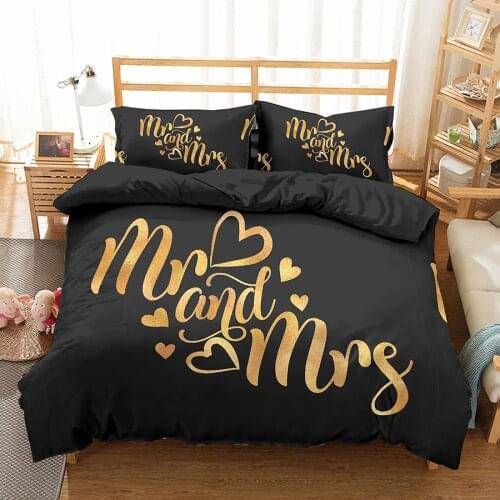 Creative Lover Double Bed Cover Luxury 2 Set Black Bedding Set White Bed Linen Duvet Cover 220X240 260X240 Queen King Quilt Cove