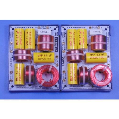 2pcs KASUN AS-63C 2 Way 3 Unit Double Bass 180W Hi-Fi Audio Speaker Frequency Divider Crossover Filters