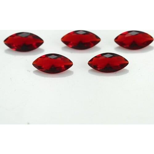 100pcs 1.5x3~8x16mm Marquise Shape Loose Stone Dark Red Color Glass Synthetic Gems For Jewelry DIY Stone