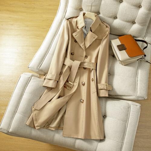 Женские двубортные тренчи Kcoors China At AliExpress