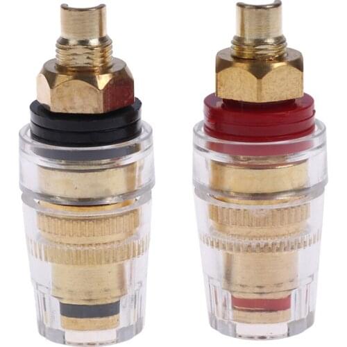 Speaker terminal connector binding post HIFI amplifier Pure cupper Gold-plated Banana socket junction Box M8